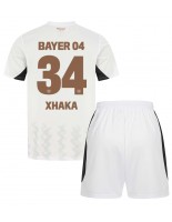 Bayer Leverkusen Granit Xhaka #34 Venkovní dres pro děti 2024-25 Krátký Rukáv (+ trenýrky)